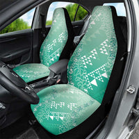Hawaii Jade Green Kapa Car Seat Cover Vintage 'Ohe Kāpala Motifs Mix Plumeria Leis