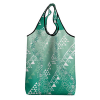 Hawaii Jade Green Kapa Grocery Bag Vintage 'Ohe Kāpala Motifs Mix Plumeria Leis LT7 - Polynesian Pride