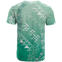 Hawaii Jade Green Kapa T Shirt Vintage 'Ohe Kāpala Motifs Mix Plumeria Leis LT7 - Polynesian Pride