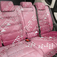 Hawaii Rose Pink Kapa Back Car Seat Cover Vintage 'Ohe Kāpala Motifs Mix Plumeria Leis LT7 - Polynesian Pride