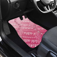 Hawaii Rose Pink Kapa Car Mats Vintage 'Ohe Kāpala Motifs Mix Plumeria Leis