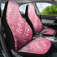 Hawaii Rose Pink Kapa Car Seat Cover Vintage 'Ohe Kāpala Motifs Mix Plumeria Leis