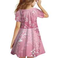 Hawaii Rose Pink Kapa Family Matching Off Shoulder Maxi Dress and Hawaiian Shirt Vintage 'Ohe Kāpala Motifs Mix Plumeria Leis LT7 - Polynesian Pride