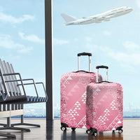 Hawaii Rose Pink Kapa Luggage Cover Vintage 'Ohe Kāpala Motifs Mix Plumeria Leis