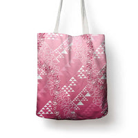 Hawaii Rose Pink Kapa Tote Bag Vintage 'Ohe Kāpala Motifs Mix Plumeria Leis LT7 - Polynesian Pride