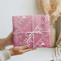 Hawaii Kapa Vintage Motifs Mix Plumeria Leis Wrapping Paper Rose Pink
