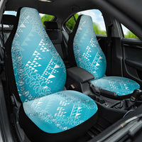 Hawaii Turquoise Kapa Car Seat Cover Vintage 'Ohe Kāpala Motifs Mix Plumeria Leis