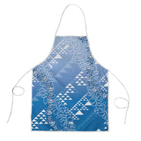 Hawaii Royal Blue Kapa Apron Vintage 'Ohe Kāpala Motifs Mix Plumeria Leis