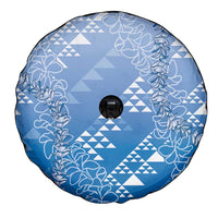 Hawaii Royal Blue Kapa Spare Tire Cover Vintage 'Ohe Kāpala Motifs Mix Plumeria Leis
