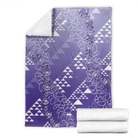 Hawaii Lavender Kapa Blanket Vintage 'Ohe Kāpala Motifs Mix Plumeria Leis