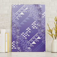 Hawaii Lavender Kapa Canvas Wall Art Vintage 'Ohe Kāpala Motifs Mix Plumeria Leis