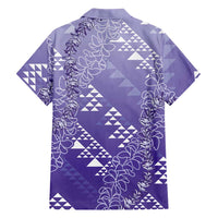 Hawaii Lavender Kapa Family Matching Mermaid Dress and Hawaiian Shirt Vintage 'Ohe Kāpala Motifs Mix Plumeria Leis LT7 - Polynesian Pride