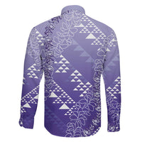 Hawaii Lavender Kapa Family Matching Puletasi and Hawaiian Shirt Vintage 'Ohe Kāpala Motifs Mix Plumeria Leis LT7 - Polynesian Pride