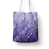 Hawaii Lavender Kapa Tote Bag Vintage 'Ohe Kāpala Motifs Mix Plumeria Leis
