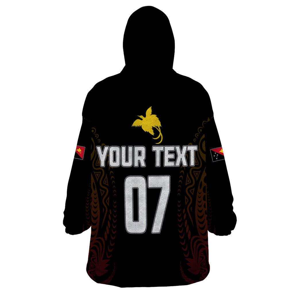 Personalised PNG Hunters Rugby Wearable Blanket Hoodie Motuan Style LT7 - Polynesian Pride