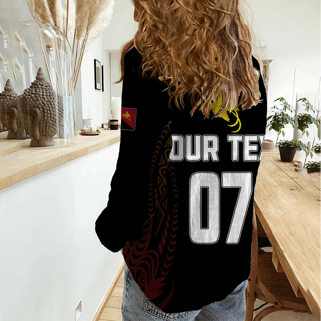 Personalised PNG Hunters Rugby Women Casual Shirt Motuan Style LT7 - Polynesian Pride