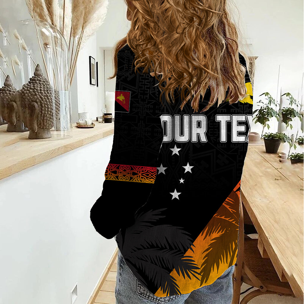 Personalised PNG Hunters Rugby Women Casual Shirt Palm Trees Simple LT7 - Polynesian Pride