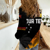 Personalised PNG Hunters Rugby Women Casual Shirt Palm Trees Simple LT7 - Polynesian Pride