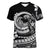 Polynesian Plumeria Women V Neck T Shirt Ride The Waves - Black LT7 Female Black - Polynesian Pride
