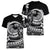 Polynesian Plumeria Women V Neck T Shirt Ride The Waves - Black LT7 - Polynesian Pride