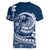 Polynesian Plumeria Women V Neck T Shirt Ride The Waves - Navy Blue LT7 - Polynesian Pride