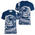 Polynesian Plumeria Women V Neck T Shirt Ride The Waves - Navy Blue LT7 - Polynesian Pride