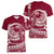 Polynesian Plumeria Women V Neck T Shirt Ride The Waves - Burgundy LT7 - Polynesian Pride