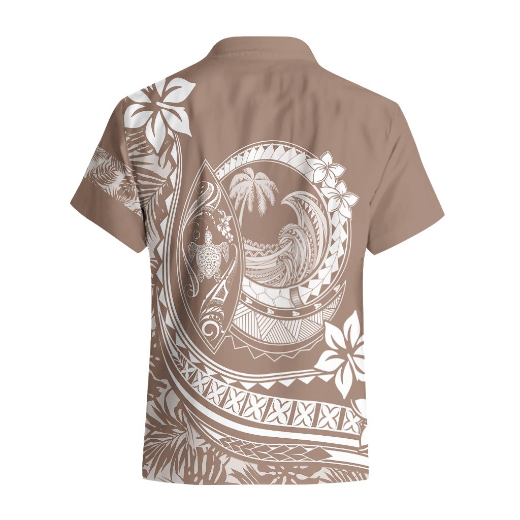 Polynesian Plumeria Hawaiian Shirt Ride The Waves - Beige LT7 - Polynesian Pride