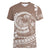 Polynesian Plumeria Women V Neck T Shirt Ride The Waves - Beige LT7 Female Beige - Polynesian Pride