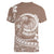 Polynesian Plumeria Women V Neck T Shirt Ride The Waves - Beige LT7 - Polynesian Pride