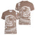 Polynesian Plumeria Women V Neck T Shirt Ride The Waves - Beige LT7 - Polynesian Pride
