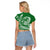 Polynesian Plumeria Raglan Cropped T Shirt Ride The Waves - Green LT7 - Polynesian Pride