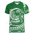 Polynesian Plumeria Women V Neck T Shirt Ride The Waves - Green LT7 Female Green - Polynesian Pride