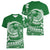 Polynesian Plumeria Women V Neck T Shirt Ride The Waves - Green LT7 - Polynesian Pride