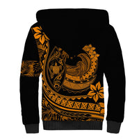 Polynesian Plumeria Sherpa Hoodie Ride The Waves - Orange LT7 - Polynesian Pride