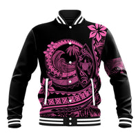 Polynesian Plumeria Baseball Jacket Ride The Waves - Pink LT7 Unisex Pink - Polynesian Pride