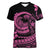 Polynesian Plumeria Women V Neck T Shirt Ride The Waves - Pink LT7 Female Pink - Polynesian Pride
