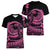 Polynesian Plumeria Women V Neck T Shirt Ride The Waves - Pink LT7 - Polynesian Pride