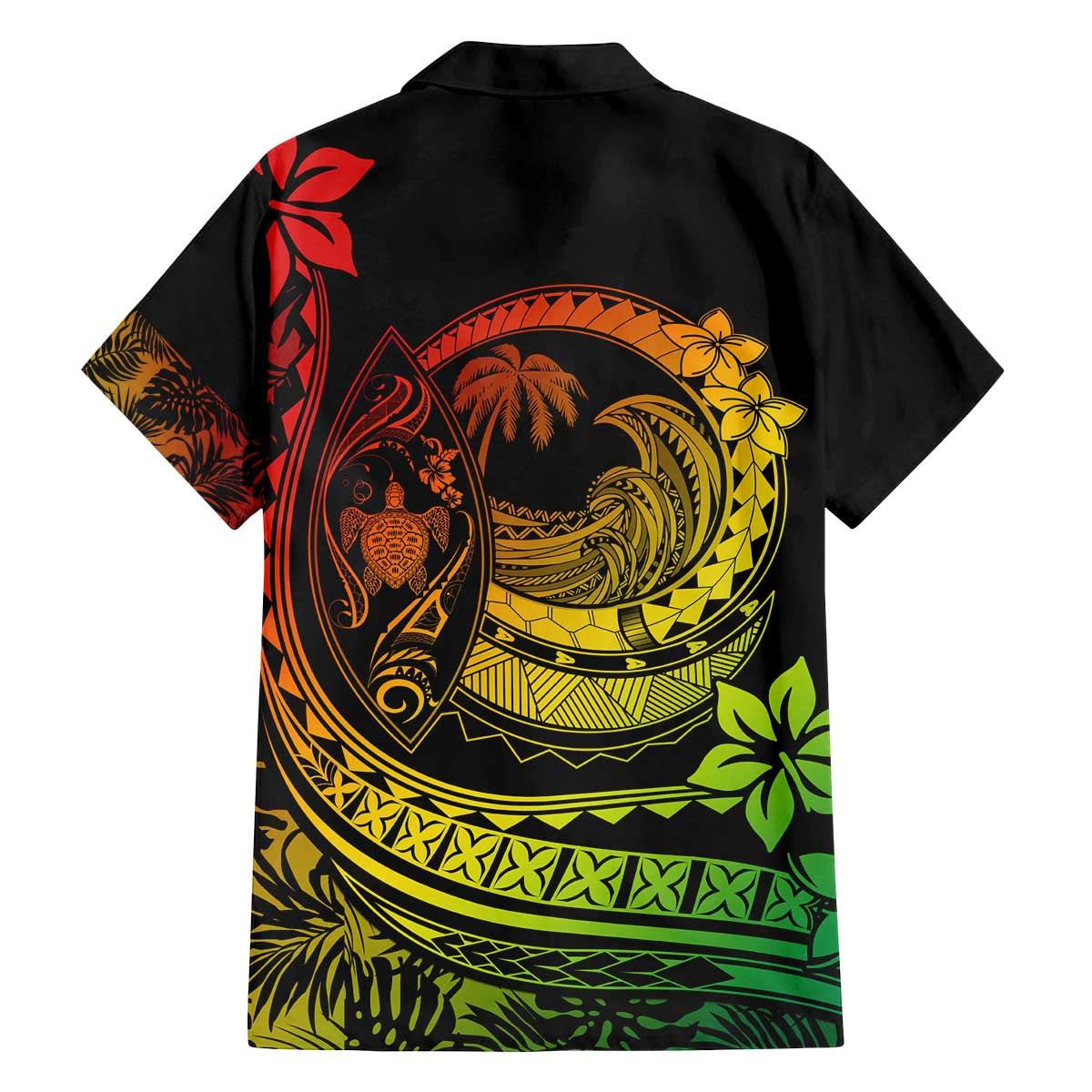 Hawaii Family Matching Outfits Polynesian Plumeria Off Shoulder Long Sleeve Dress And Shirt Family Set Clothes Ride The Waves - Reggae LT7 - Polynesian Pride