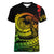 Polynesian Plumeria Women V Neck T Shirt Ride The Waves - Reggae LT7 Female Reggae - Polynesian Pride