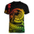 Polynesian Plumeria Women V Neck T Shirt Ride The Waves - Reggae LT7 - Polynesian Pride