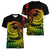 Polynesian Plumeria Women V Neck T Shirt Ride The Waves - Reggae LT7 - Polynesian Pride