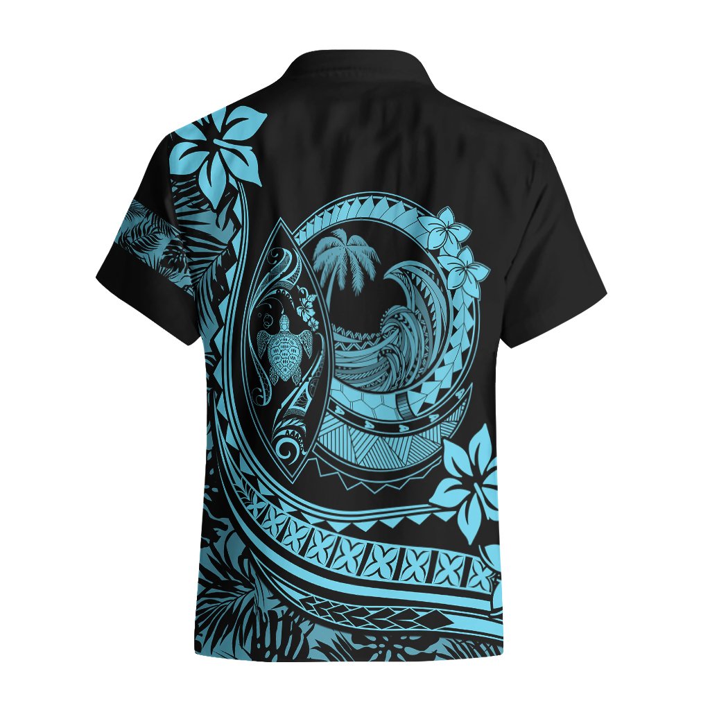 Polynesian Plumeria Hawaiian Shirt Ride The Waves - Turquoise LT7 - Polynesian Pride