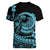 Polynesian Plumeria Women V Neck T Shirt Ride The Waves - Turquoise LT7 - Polynesian Pride