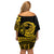 Polynesian Plumeria Off Shoulder Short Dress Ride The Waves - Yellow LT7 - Polynesian Pride