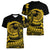 Polynesian Plumeria Women V Neck T Shirt Ride The Waves - Yellow LT7 - Polynesian Pride