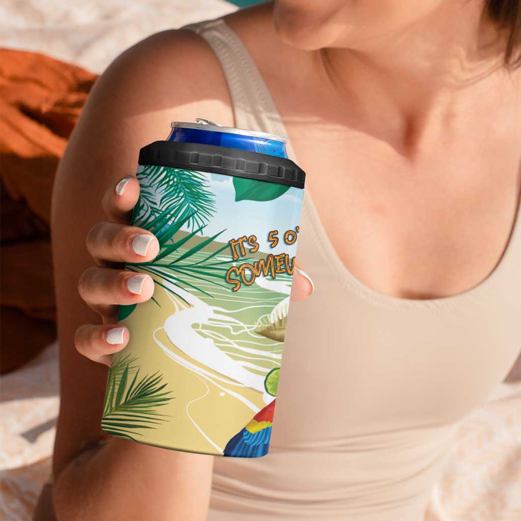 Aloha Hawaii It's 5 o'clock Somewhere 4 in 1 Can Cooler Tumbler - Polynesian Pride
