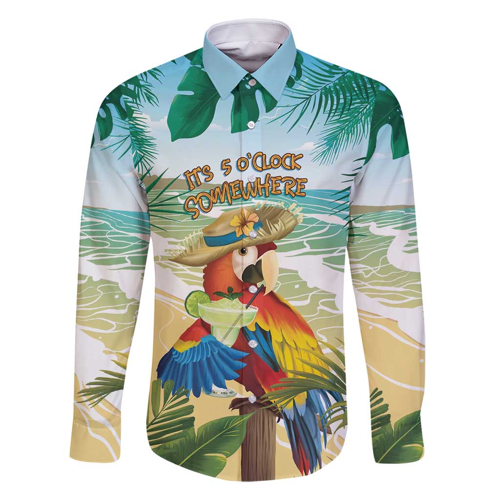Aloha Hawaii It's 5 o'clock Somewhere Family Matching Off Shoulder Short Dress and Hawaiian Shirt - Polynesian Pride