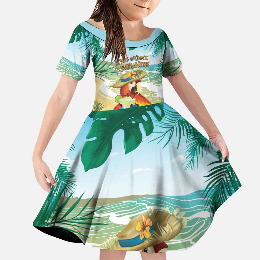 Aloha Hawaii It's 5 o'clock Somewhere Family Matching Puletasi and Hawaiian Shirt - Polynesian Pride