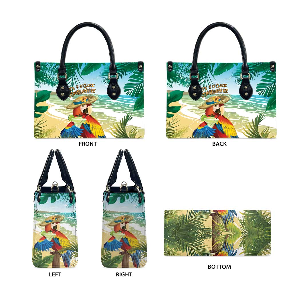 Aloha Hawaii It's 5 o'clock Somewhere Leather Bag - Polynesian Pride